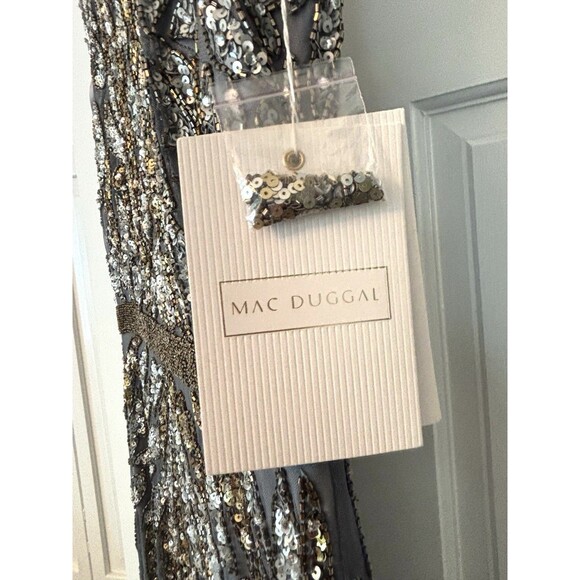 Mac Duggal 5532 Sz 4 Gown Dress Sequin Illusion Cap Sleeve - Picture 7 of 13